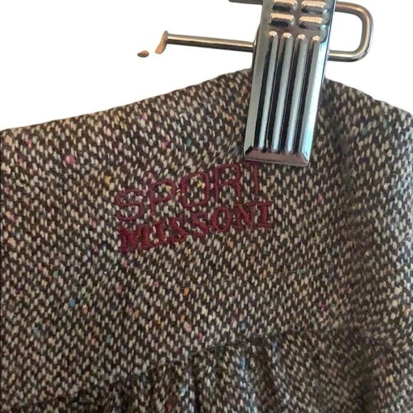 Vintage Sport Missoni Tweed Wool Blend Pleated Midi Skirt Gray Multicolor Fleck - Picture 10 of 13